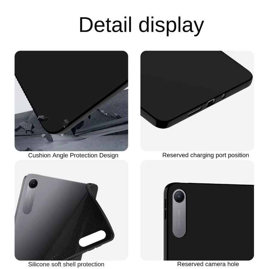 Xiaomi Redmi Pad 2 SE Schutzhülle aus weichem Silikon TPU in Schwarz für 9,7 Zoll Tablet - Bild 2
