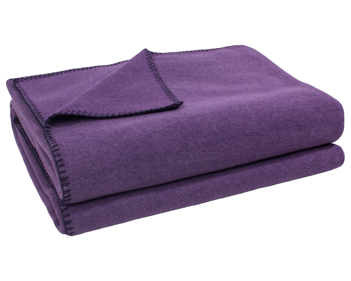 Zoeppritz Soft-Fleece Wohndecke in Schwarz und Lila, flauschig und Oeko-Tex Standard 100 zertifiziert - Bild 1
