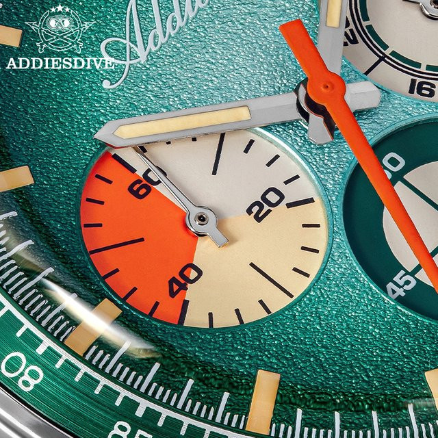 ADDIESDIVE Chronograph, Edelstahl, Schwarz, Quarz, Herren - Bild 1