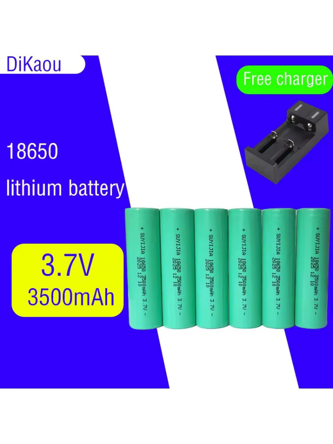 SUYIJIA 18650 Lithium-Akku 3,7 V mit 3500 mAh und USB-Ladegerät in Grün - Bild 4