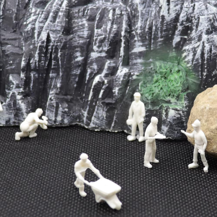 TERAYSUN Ho Miniatur Eisenbahn Zug Figuren, 25-teiliges Set, 1:87, unbemalte Menschen - Bild 5