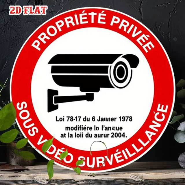 CIFBUY Vintage Metall-Warnschild Propriété Privée in Rot für Haus, Garage und Büro - Bild 1