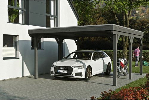 SKANHOLZ Carport Grunewald aus Aluminium in Grau, B/T: 427 x 554 cm, Firsthöhe: 251 cm - Bild 1
