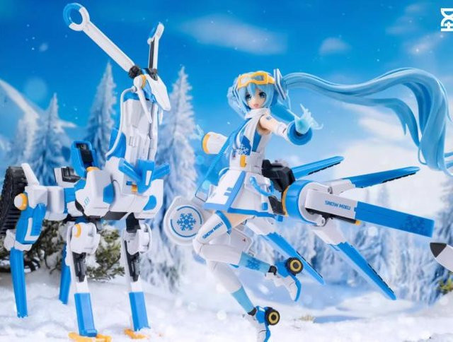 Yiran toy 1 Hatsune Miku Snow Miku Echoing Frost Rentier Schneemobil Bausatz Anime Figur - Bild 1