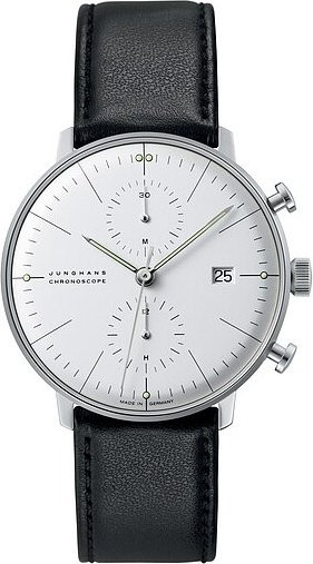 Junghans Chronograph, Automatik, Edelstahl, 40 mm, Leder, Herren - Bild 1