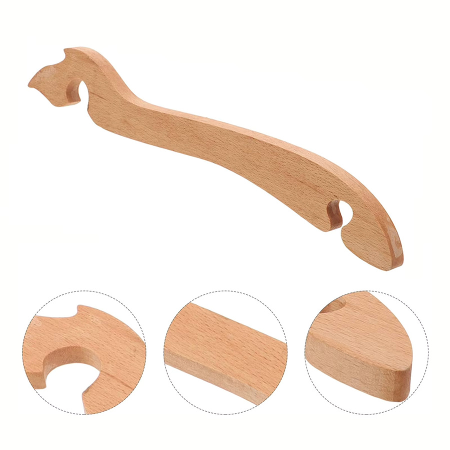 Multiyilego Hitzebeständliche Toaster-Zangen aus Holz in Braun mit gebogenem Design - Bild 2