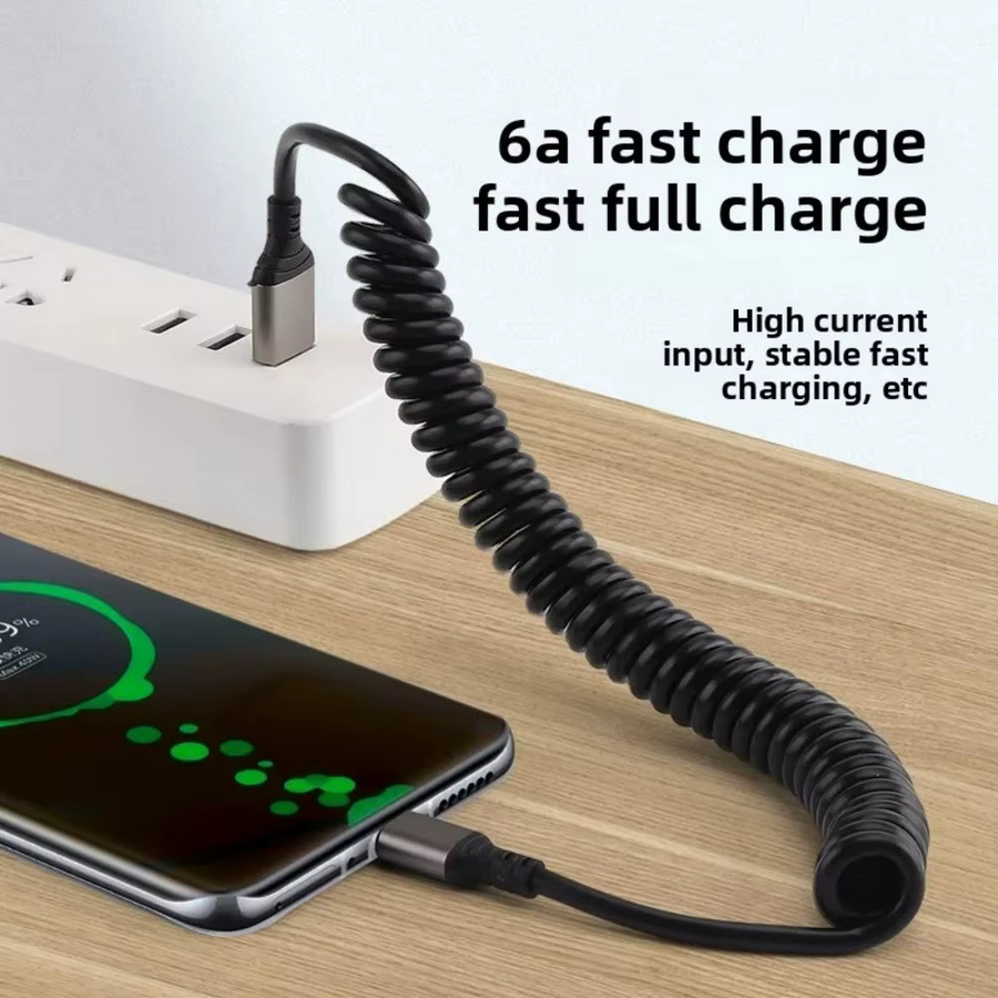 USB Typ C auf USB A Datenkabel mit 66W PD Schnellladefunktion in Schwarz für iPhone, Samsung, Xiaomi und Huawei - Bild 2
