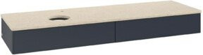 V&B Waschtischunterschrank Antao ohne Frontstruktur in Mattblau, B/T: 160 x 50 cm - Bild 1