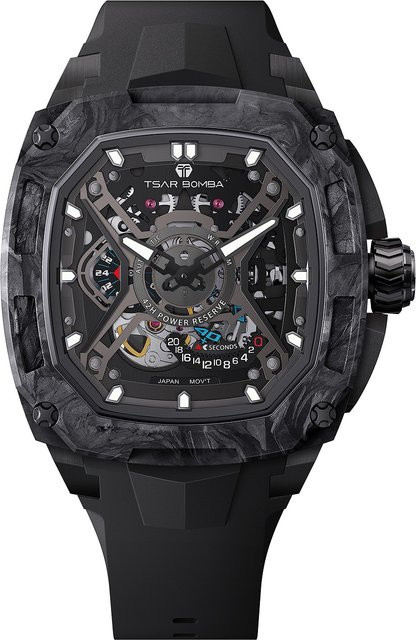 Tsar Bomba Herrenuhr Automatik, Edelstahl, 46 mm, Schwarz, 5 ATM - Bild 1