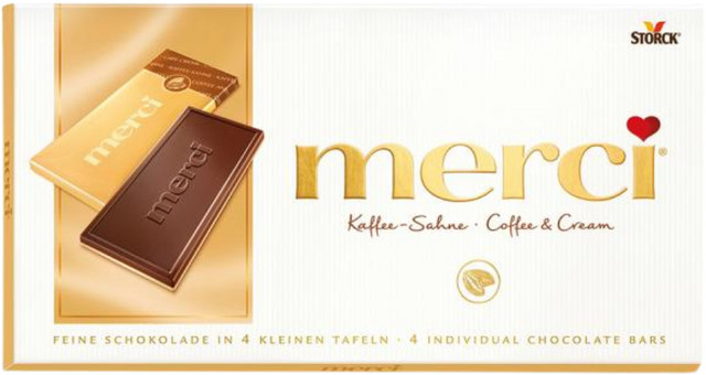 Merci Kaffee-Sahne Mini-Tafelschokoladen 4 x 25 g - Bild 1