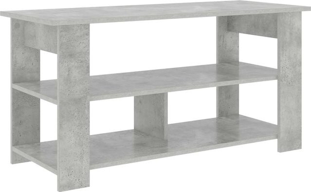 vidaXL TV-Ständer in Grau im modernen Design aus Stein und Holz, B/T/H: 100 x 40 x 50 cm - Bild 1