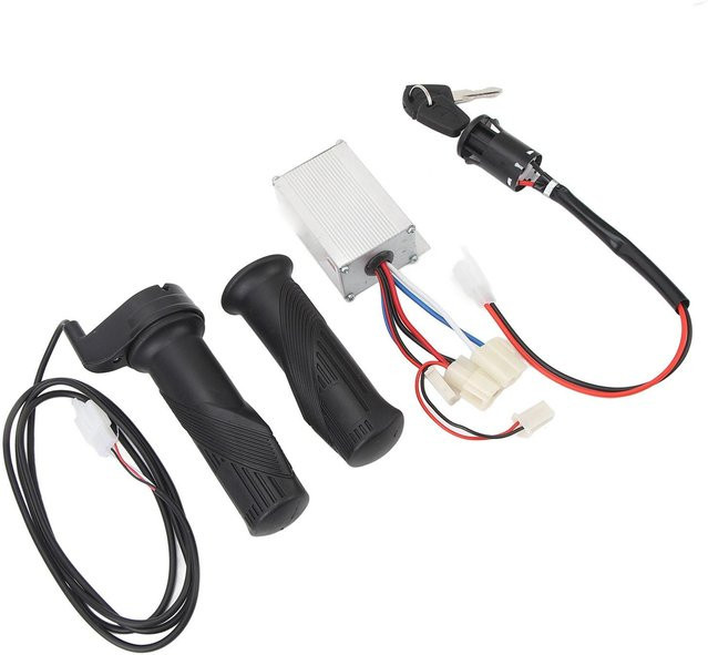 Shoemst Fahrrad-Controller-Kit mit Drehgasgriff und Zündschalter für 12V 250W Elektrofahrräder in Weiß - Bild 1