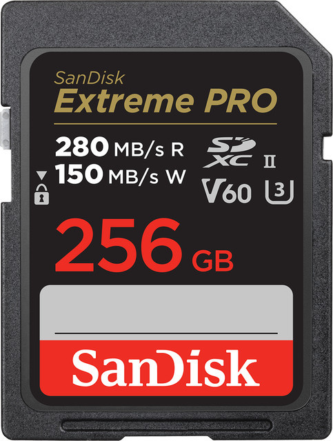 SanDisk Extreme Pro SDXC Speicherkarte 256 GB, UHS-II V60 Klasse 10, Schwarz - Bild 1