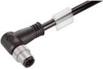 Weidmüller Sensor-Aktor-Datensteckverbinder M12 Stecker gerade, Cat5e Ethernet/LAN, 4-polig, schwarz, Länge: 1,00 m - Bild 1