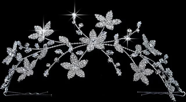 Hadiyana Haarschmuck Blume, Silberfarbe, Zirkonia, Damen - Bild 1