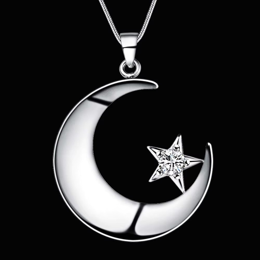 YDSMOSO Halskette, 925 Silber, Mond-Anhänger, Zirkonia, Damen - Bild 3