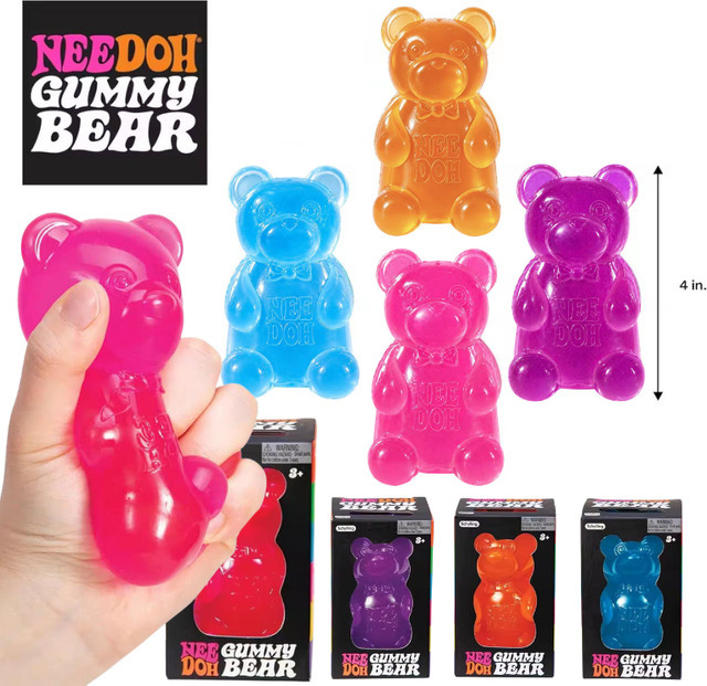 Schylling Nee Doh Gummibärchen, Sensorisches Quetschspielzeug, 8cm - Bild 1