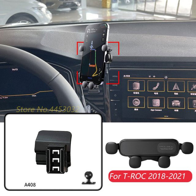 Handyhalterung für Volkswagen T-ROC 2018-2021, verstellbare Schwerkraft-Navigationshalterung für GPS, Schwarz - Bild 1