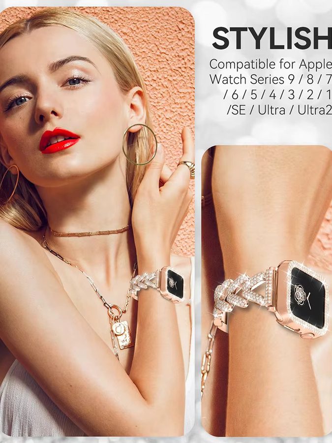 PEO Uhrenarmband Edelstahl, Diamant, Roségold, Damen - Bild 3
