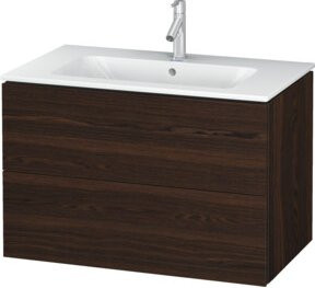 Duravit L-Cube Waschtischunterschrank wandhängend mit 2 Schubladen, Nussbaum gebürstet, B: 82 cm, T: 48,1 cm, H: 55 cm - Bild 1
