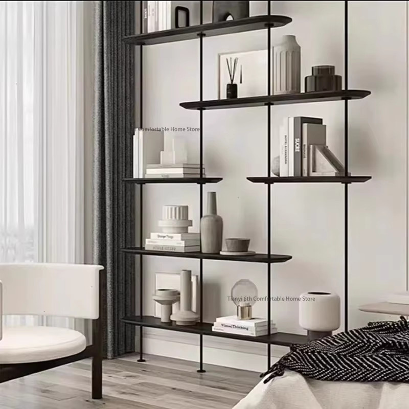 OAKCIA Bücherregal aus Metall in Schwarz Matt mit minimalistischem Design und Wandmontage - Bild 5