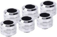 Alphacool Eiszapfen PRO 16mm HardTube Fitting G1/4 Sixpack in Chrome/Silver - Bild 1