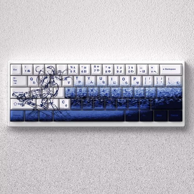 Sabre Anime PBT Tastenkappen im Kirschprofil mit Dye-Sub-Verfahren für mechanische Tastaturen Ace60/65/68, 73 Tasten - Bild 1