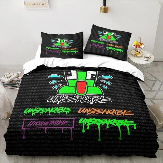 Bettwäscheset mit Cartoon-Design und Reißverschluss, weiche Tagesdecke inklusive Bettbezug und Kissenbezug, Multicolor, B/H: 240 x 220 cm - Bild 1