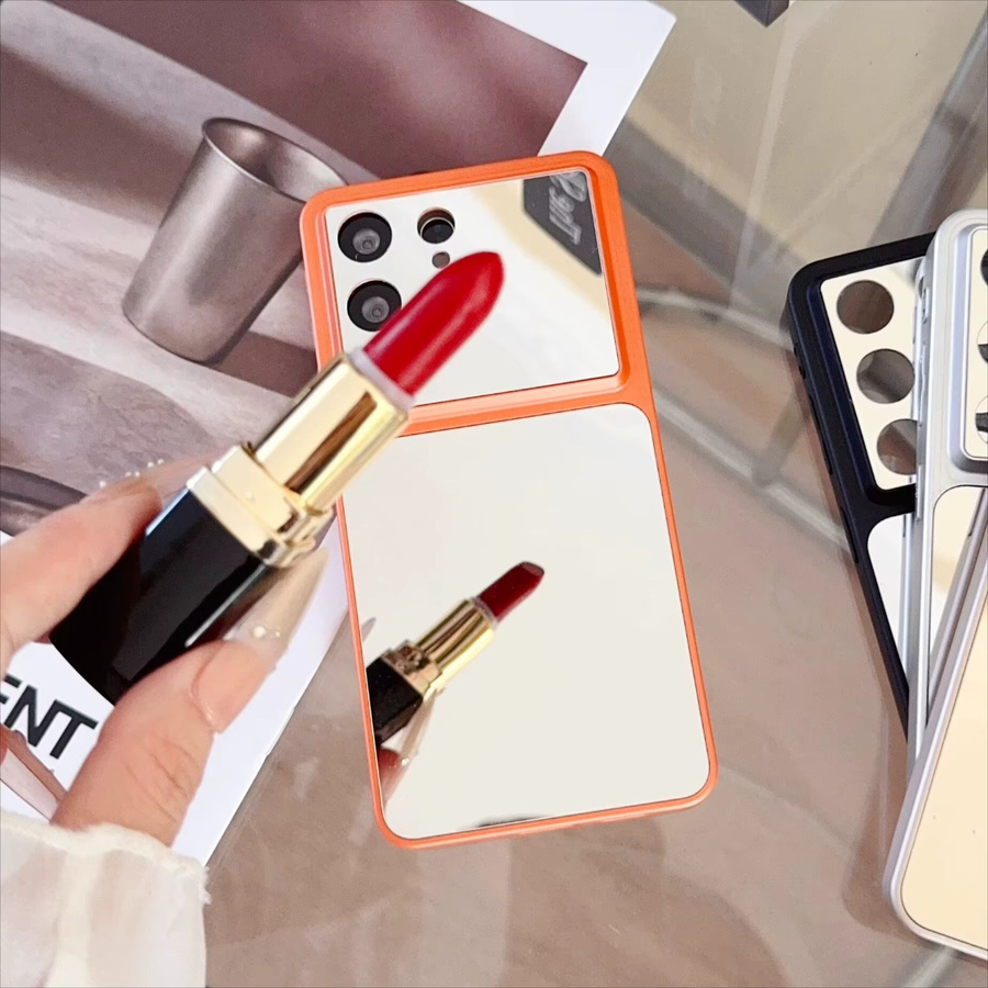 Modische magnetische Handyhülle mit Schminkspiegel für Samsung Galaxy S26 S25 S24 S23 Ultra Plus in Gold mit MagSafe Kompatibilität - Bild 2