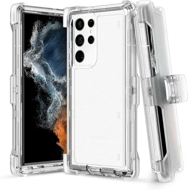 Armor Clear Ott Schutzhülle für Samsung Galaxy S24 S23 S22 S21 S20 Note 20 10 Ultra Plus, stoßfest, transparent - Bild 1