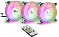 Inter-Tech Argus RS-06 RGB Gehäuselüfter Set, Grau, B/H/T: 12 x 12 x 2,5 cm - Bild 1