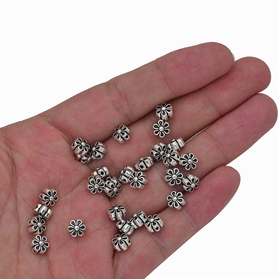 Perlen Charms Spacer, Blume, Silber Legierung, Damen, 6,1x4,7mm - Bild 3