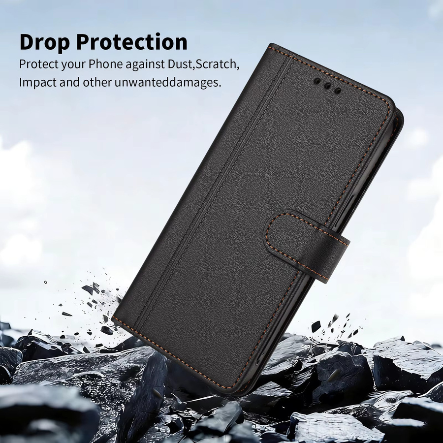 PU-Leder-Handyhülle für Xiaomi POCO X8 Pro Max F8 Ultra F7 M8 M7 C65 mit Handgelenkschlaufe, Kartenfächern und Brieftaschenfunktion in Schwarz oder Lila - Bild 2