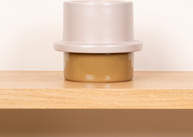 Keramik Übertopf Schüssel von BLUME2000 in Beige, Durchmesser: 18 cm, Höhe: 16 cm - Bild 1