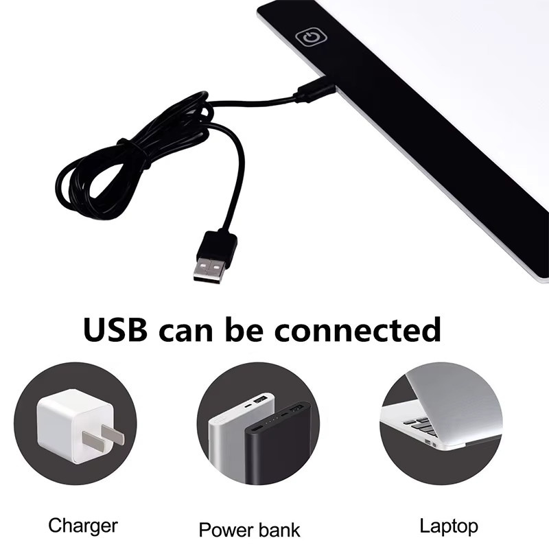 Dimmbares LED-Lichtpad Zeichenbrett für A3, A4 und A5 mit Augenschutz für Diamantmalerei in Schwarz oder Weiß - Bild 5