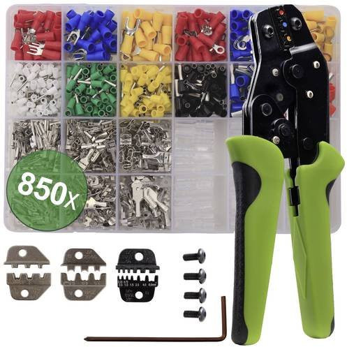 Quadrios 22T014 Crimpzangen-Set für Aderendhülsen, Flachsteckhülsen und Solar-Steckverbinder von 0,25 bis 6mm² in Multicolor - Bild 1