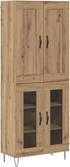 vidaXL Highboard Artisan-Eiche in Braun mit Schranktüren und Regalfächern, B/T/H: 69,5 x 34 x 180 cm - Bild 1
