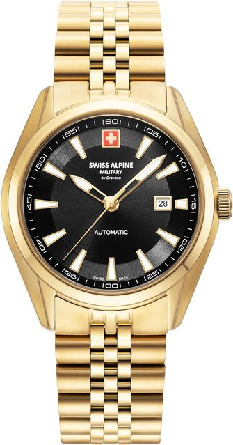 Swiss Alpine Military Herrenuhr Automatik, Edelstahl, 43 mm, Schwarz, 10 ATM - Bild 1