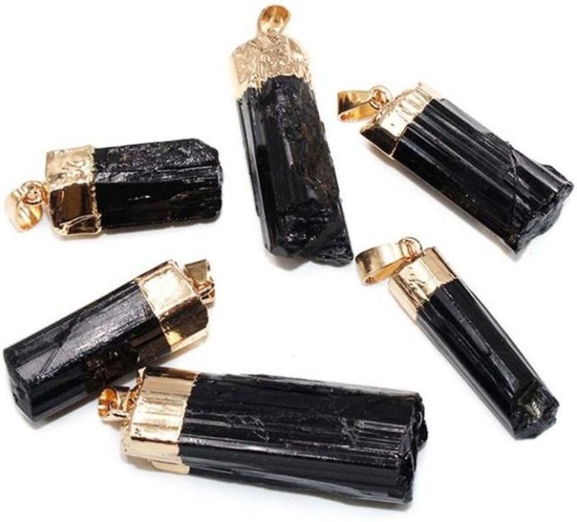 Anhänger Schwarzer Turmalin, Schwarz, Unisex - Bild 1