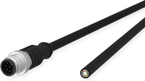 Metz Connect Sensor-Aktor-Leitung M12-ST A-kodiert, gerade, ungeschirmt, 8-polig, PUR, schwarz, Länge: 2 m - Bild 1