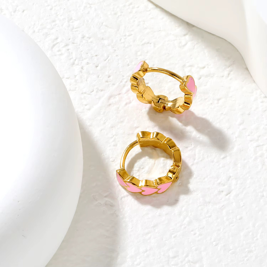 LUXUKISSKIDS Ohrringe, Herzform, Edelstahl, Gold, Damen - Bild 1