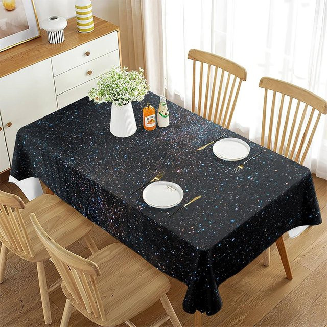 Weltraum-Tischdecke mit Galaxie- und Sternenhimmel-Print von Fancy Style Studio, schwarz, B/L: 60 x 120 cm - Bild 1
