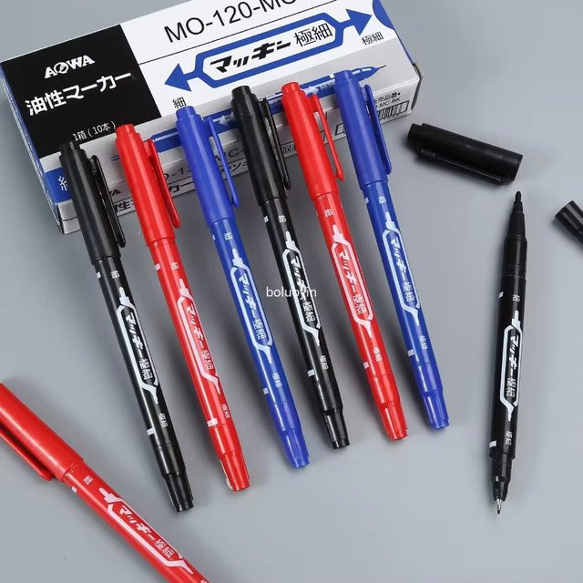 JC TATTOO Tattoo Kennzeichnungsstifte Set mit Dual Tip, 10 Stück, Permanent Ink in Schwarz, Blau und Rot - Bild 1