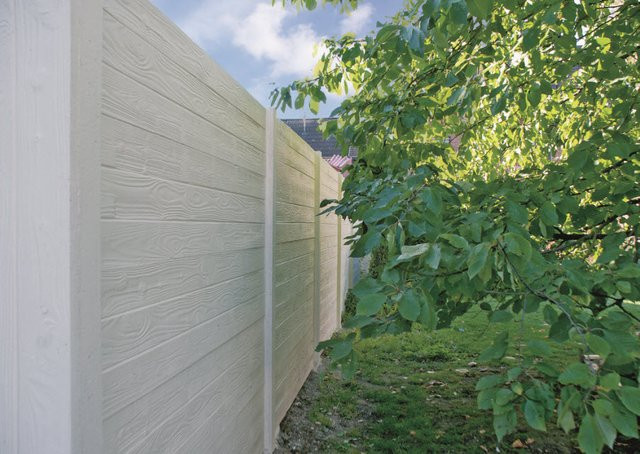 Betonzaun in Holzoptik grau, einseitig, B/H: 200 x 231 cm - Bild 1