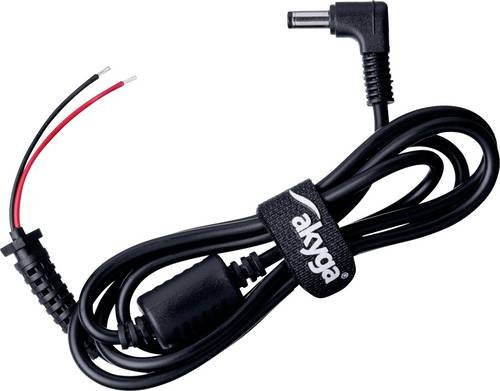 Akyga AK-SC-04 Niedervolt-Adapterkabel mit Hohlstecker 4.8 x 1.7mm und offenen Kabelenden in Schwarz, Länge: 1.2 m - Bild 1