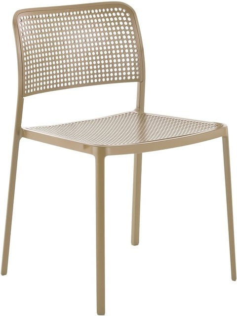 Kartell Audrey Stuhl in Beige aus pulverbeschichtetem Aluminium und Kunststoff für Garten, Terrasse oder Balkon - Bild 1
