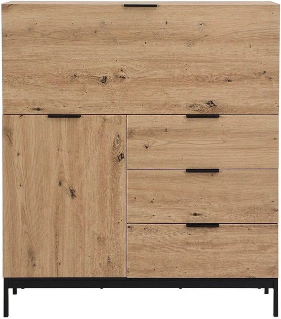 Sekretär Erwin von Vente-unique im Industriestil, Farbe Natur/Braun, B/T/H: 100 x 40 x 115 cm - Bild 1