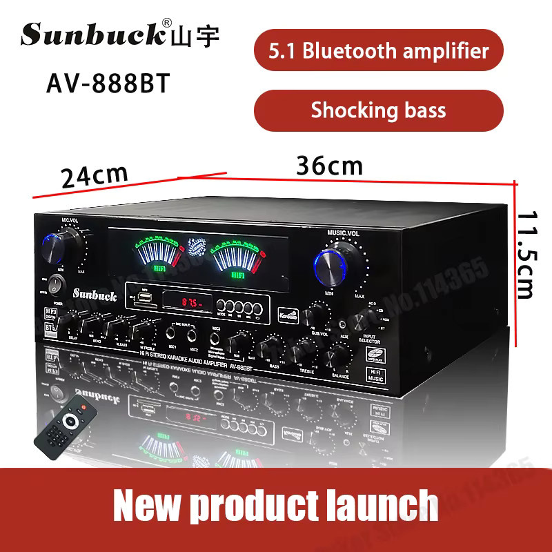 WAPUNO Bluetooth HiFi Stereo Digital Verstärker 888BT 999BT mit Dual Dynamic Screen, Schwarz - Bild 3