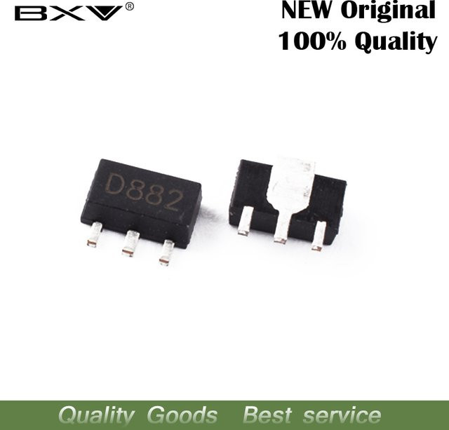 20 Stück BXV SD882 SMD Transistor in Schwarz, SOT-89 Gehäuse, 30V/3A/30W - Bild 1