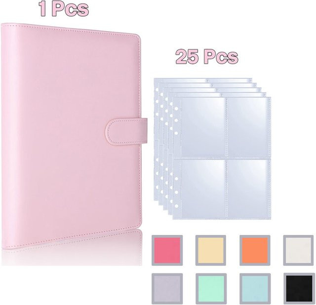 Kpop Fotokarten-Sammelalbum mit 25 Seiten und 200 Kartenfächern aus PU-Leder als Karten-Organizer mit 4 Taschen pro Seite - Bild 1